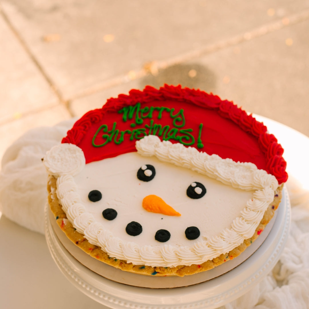 Snowman Christmas Cookie Cake • Sunflower House Cookies