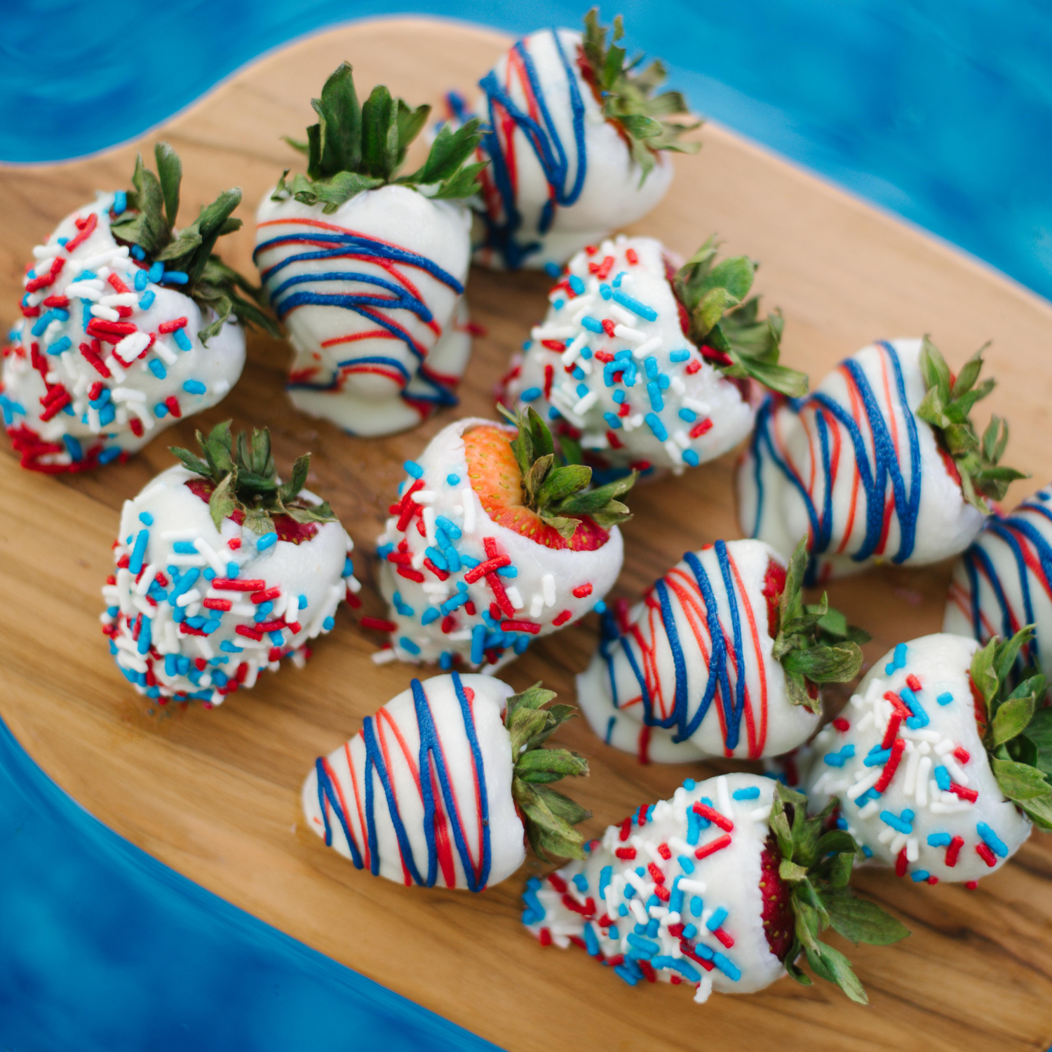Red, White & Blue Dipped Strawberries