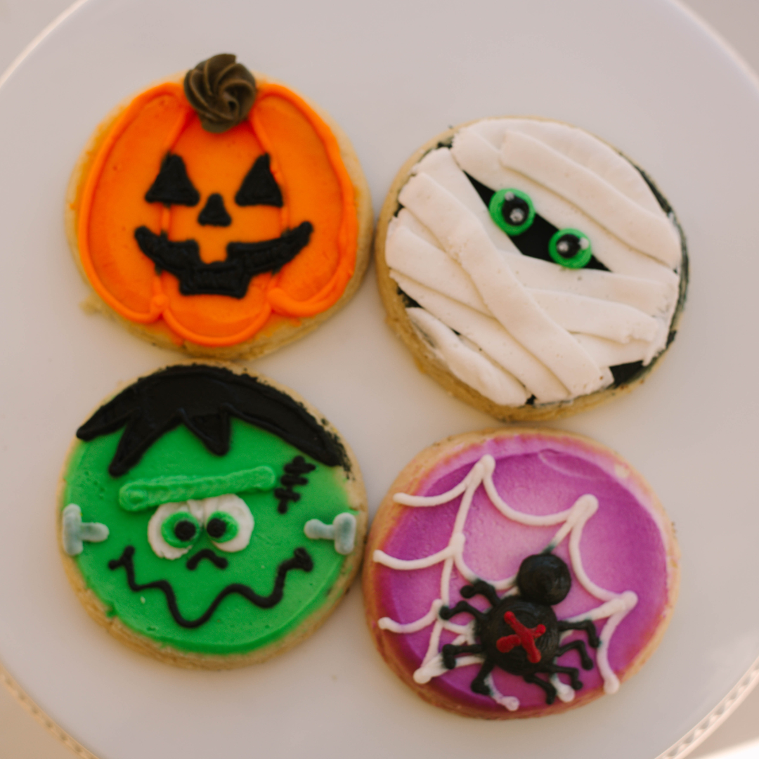 Halloween Decorated 4" Cookies • Sunflower House Cookies