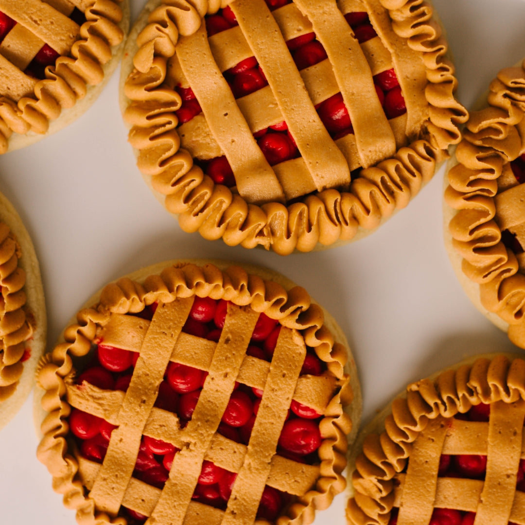 Pie Decorated 4" Cookies • Sunflower House Cookies