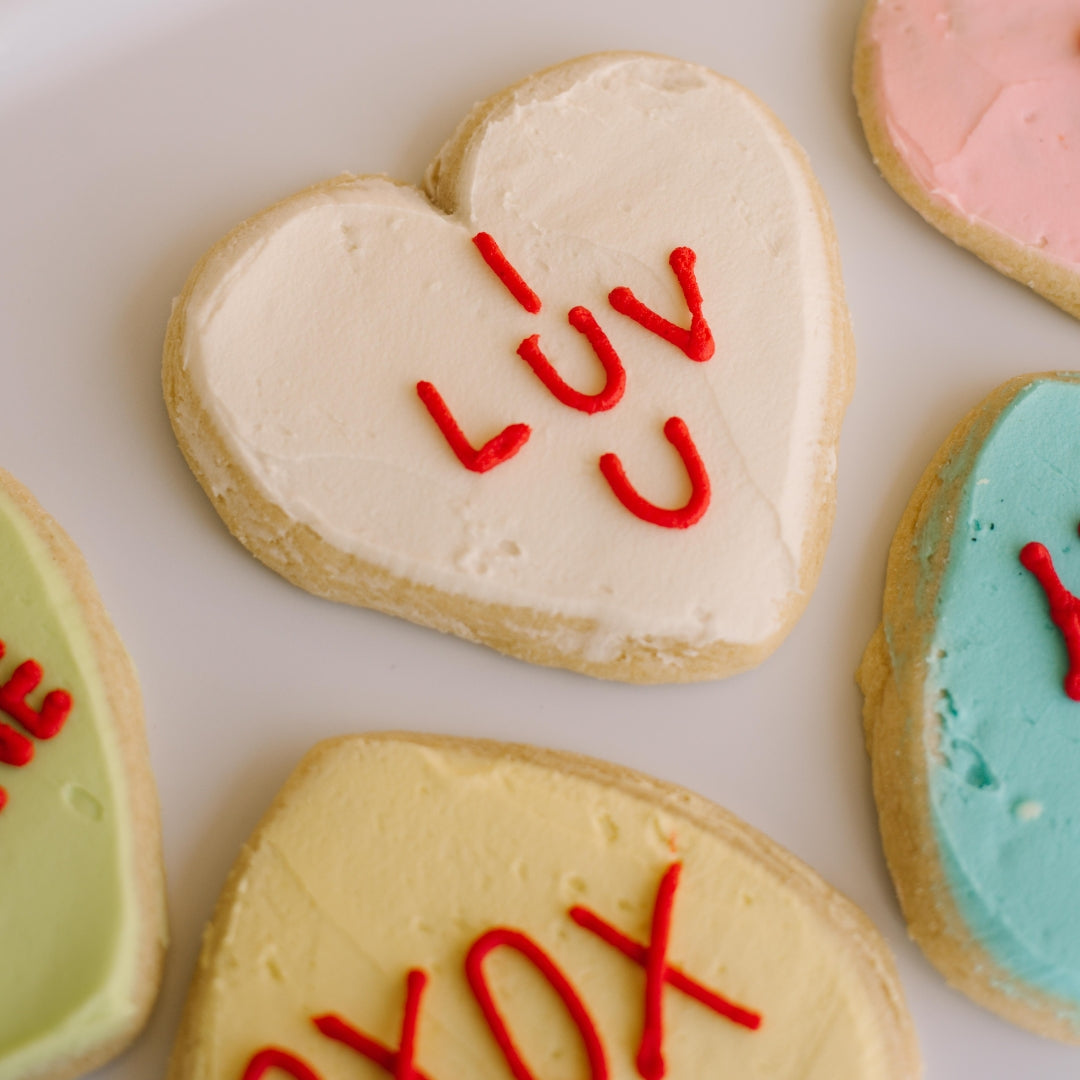 Jumbo Conversation Heart Cookies • Sunflower House Cookies
