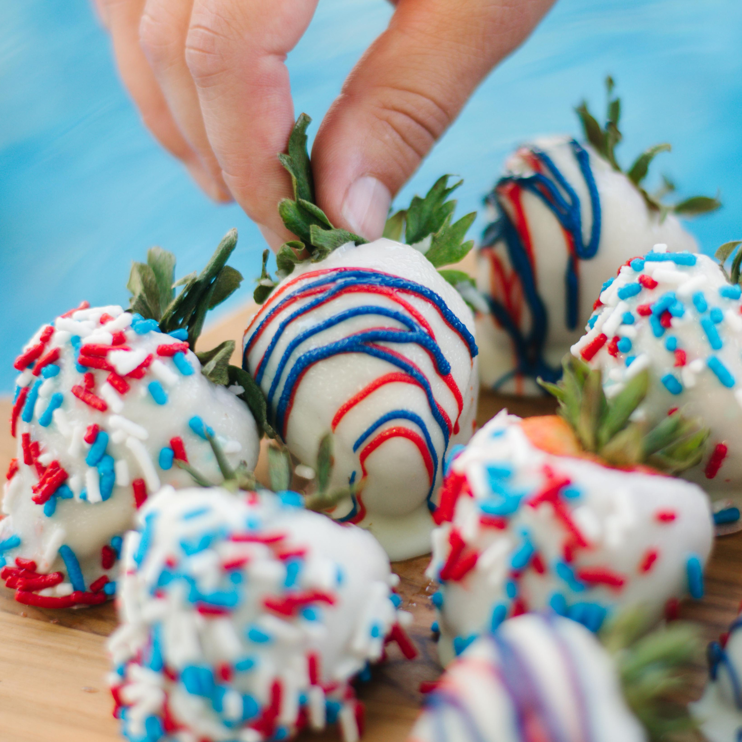 Red, White & Blue Dipped Strawberries
