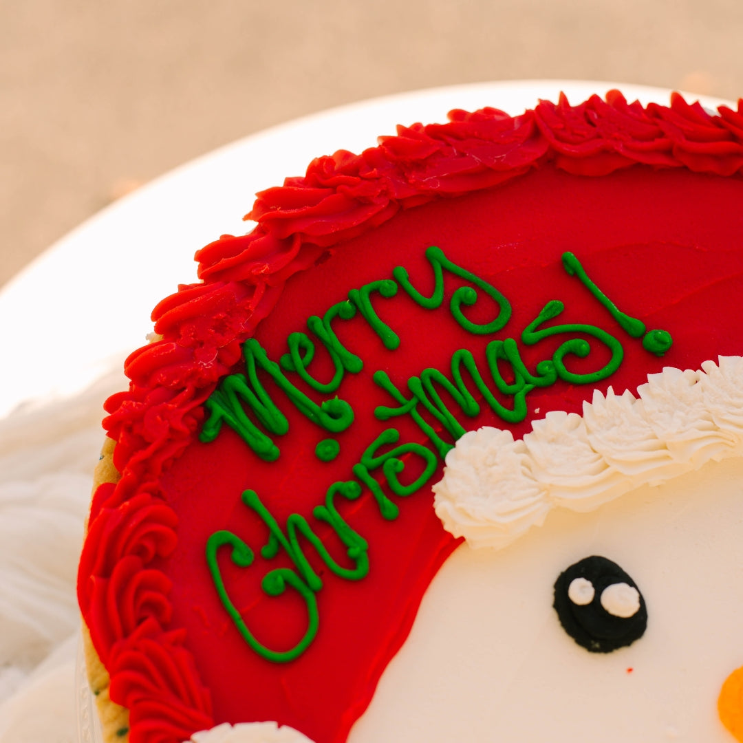 Snowman Christmas Cookie Cake • Sunflower House Cookies