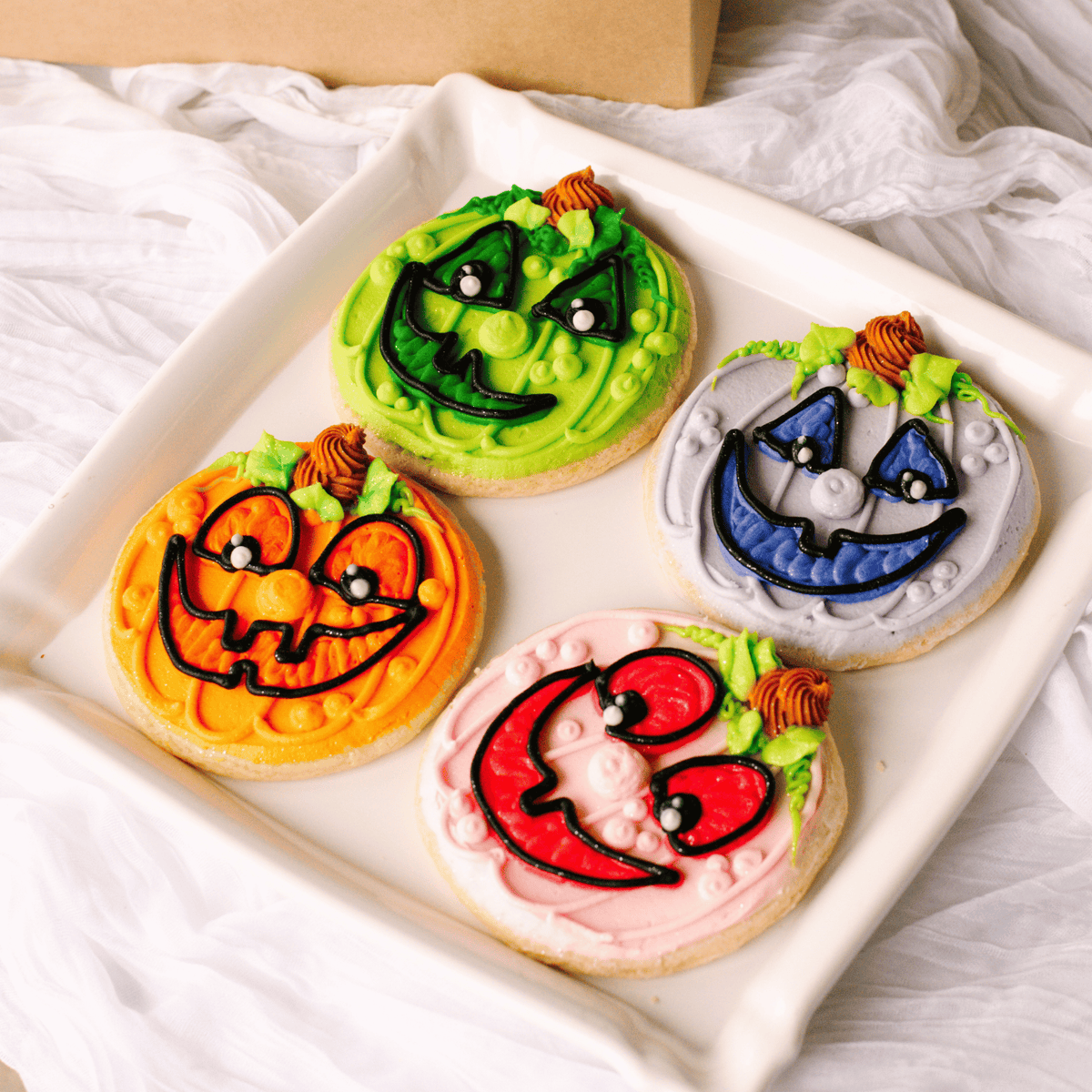 Jack-O-Lanterns (4 Pack) • Sunflower House Cookies