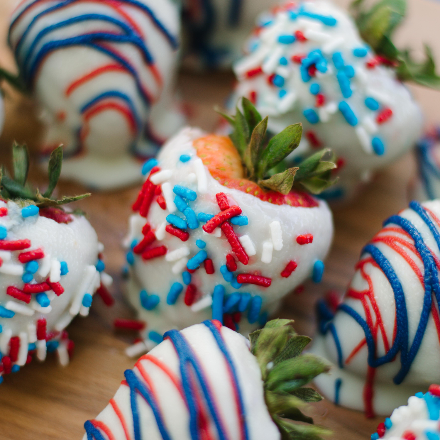 Red, White & Blue Dipped Strawberries