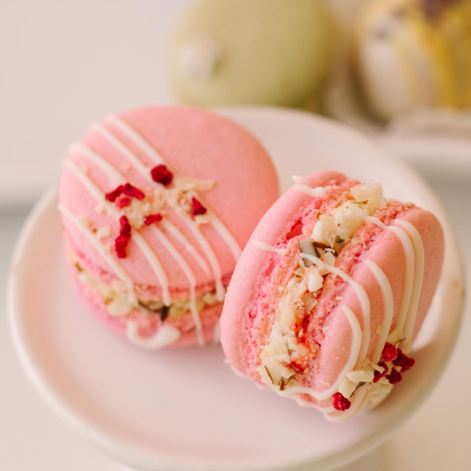 Raspberry Almond Macaron