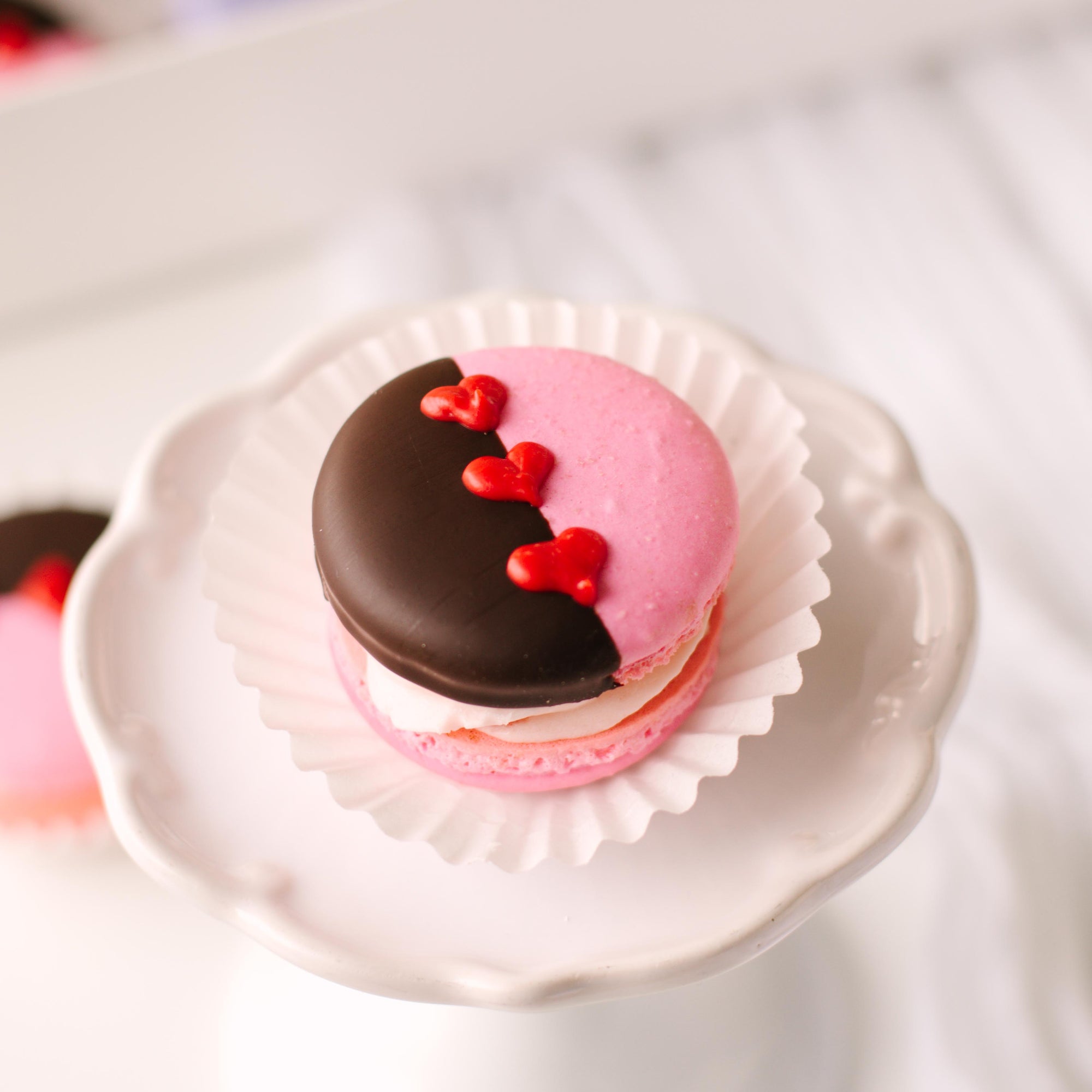 Chocolate Covered Strawberry Macaron
