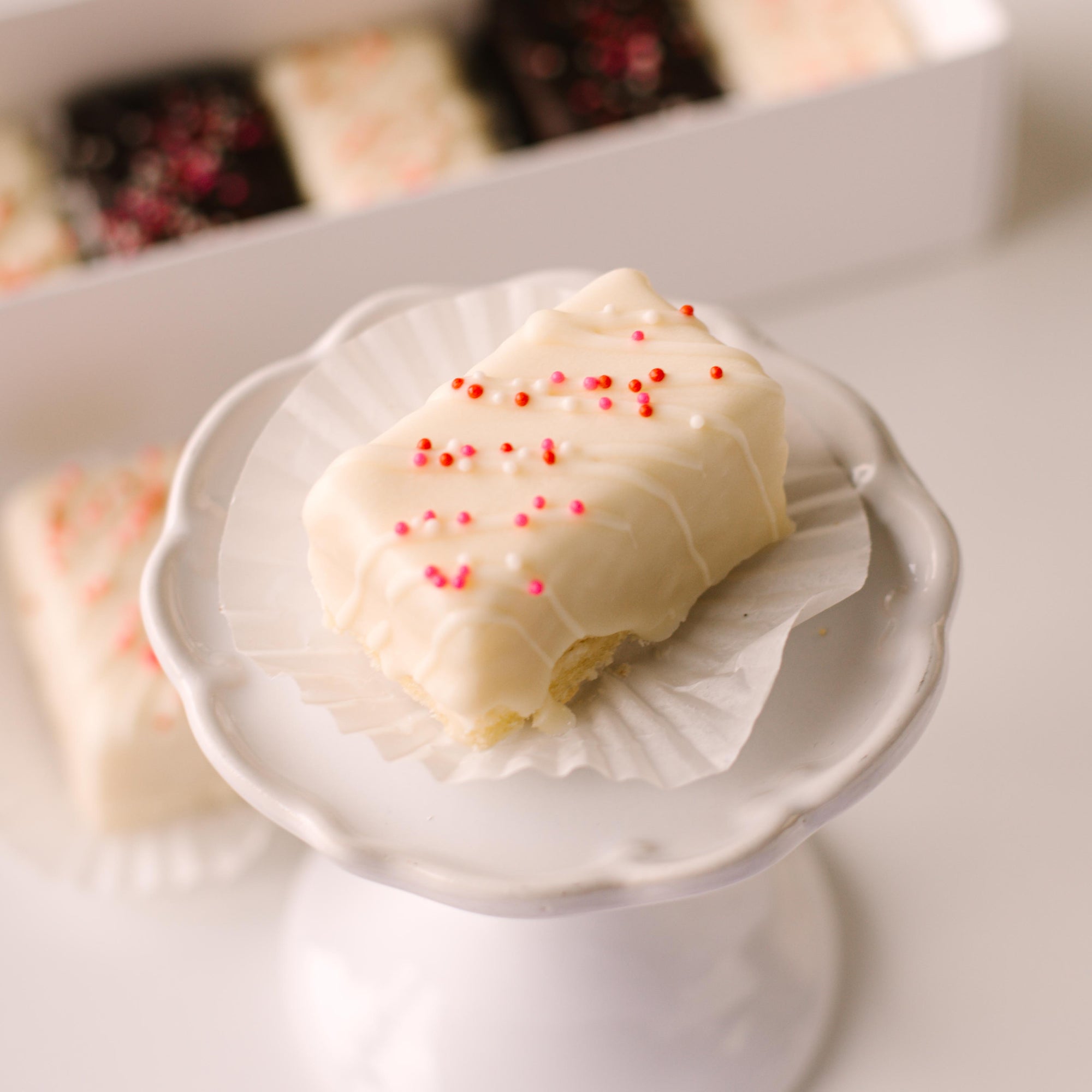 White Valentine's Petit Four