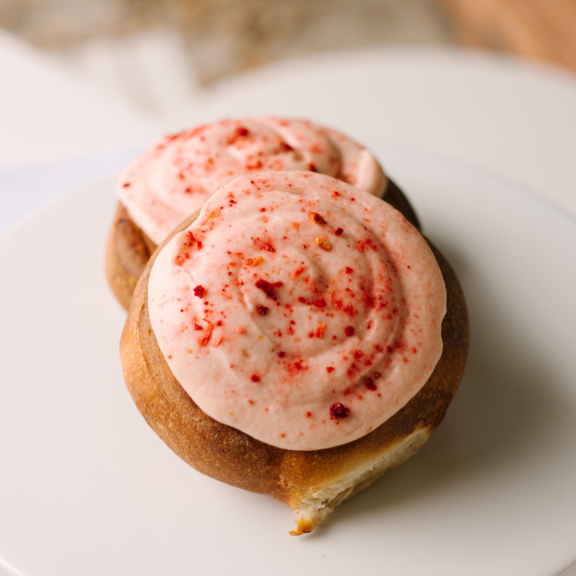 Pink Strawberry Cinnamon Roll