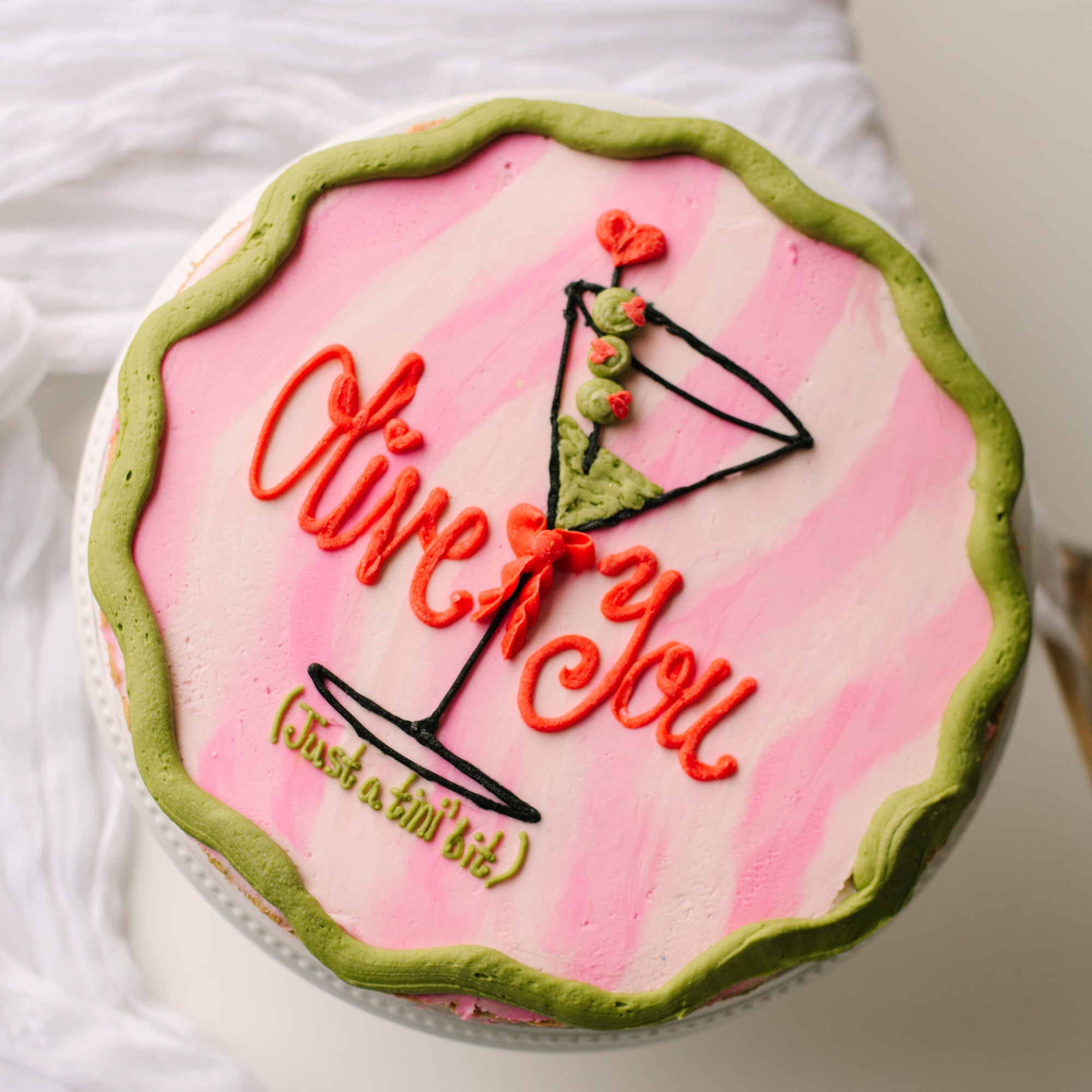Olive You Cookie Cake • Sunflower House Cookies