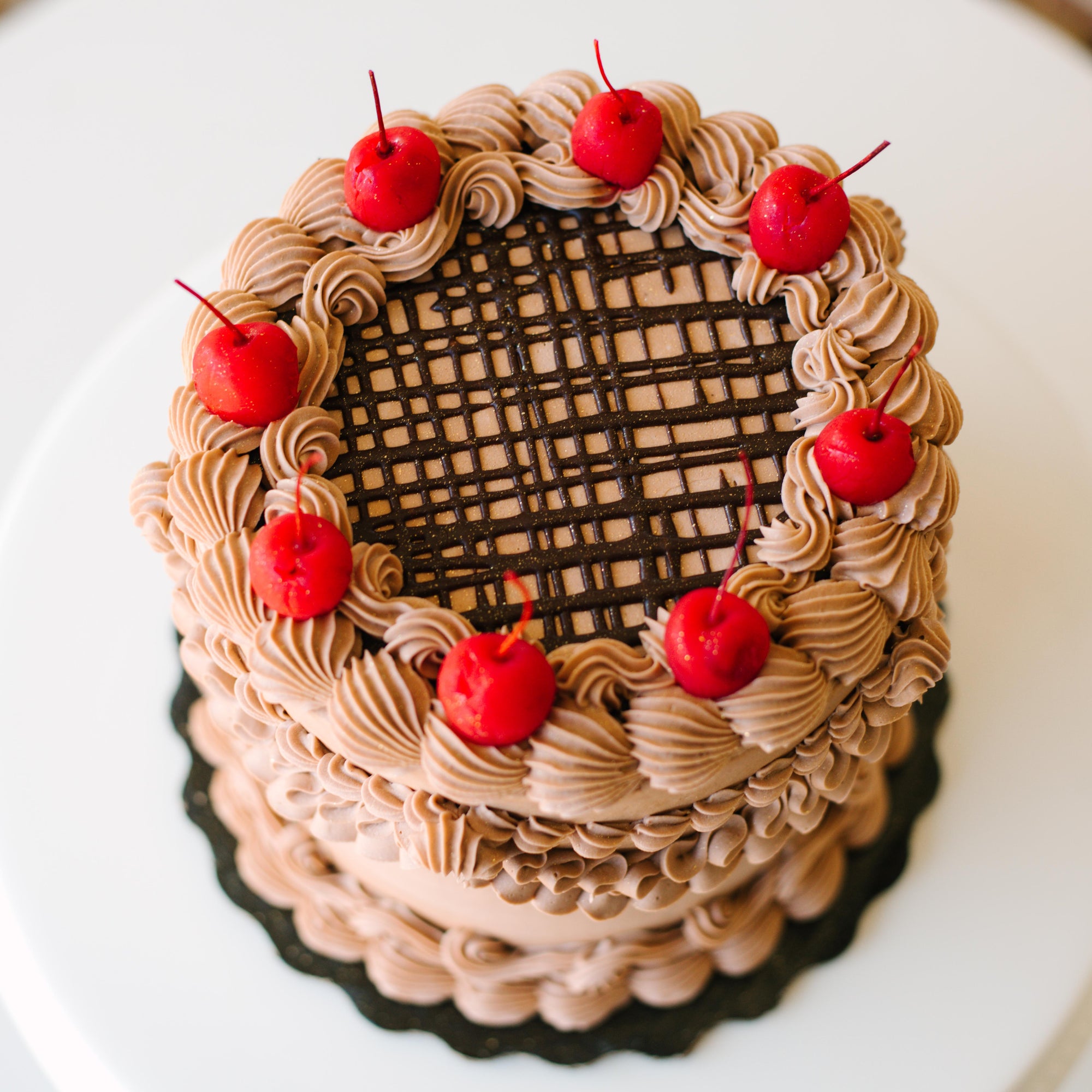 Gourmet Dark Chocolate Cherry Cake