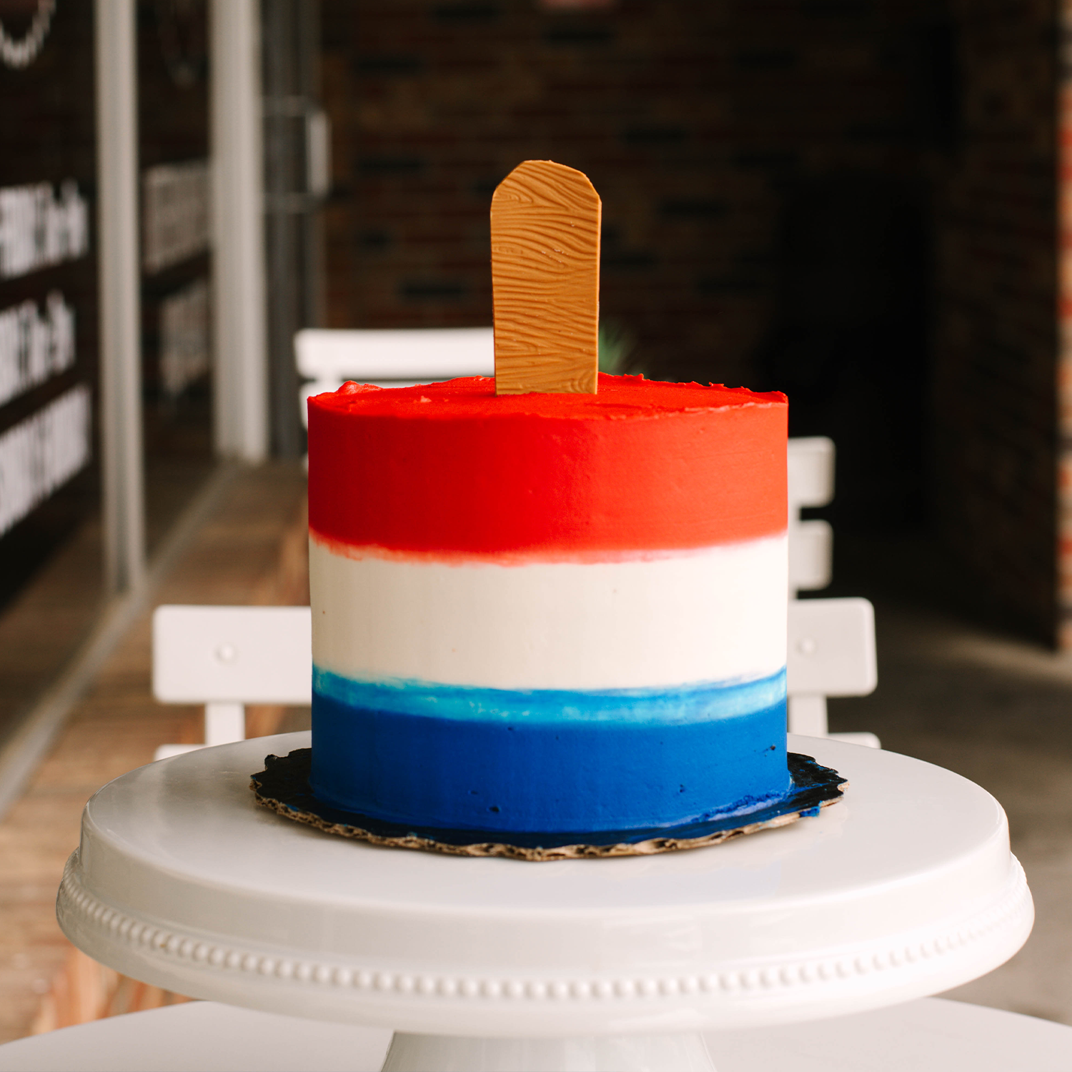 Bomb Pop - Red, White & Blue • Designer Cake
