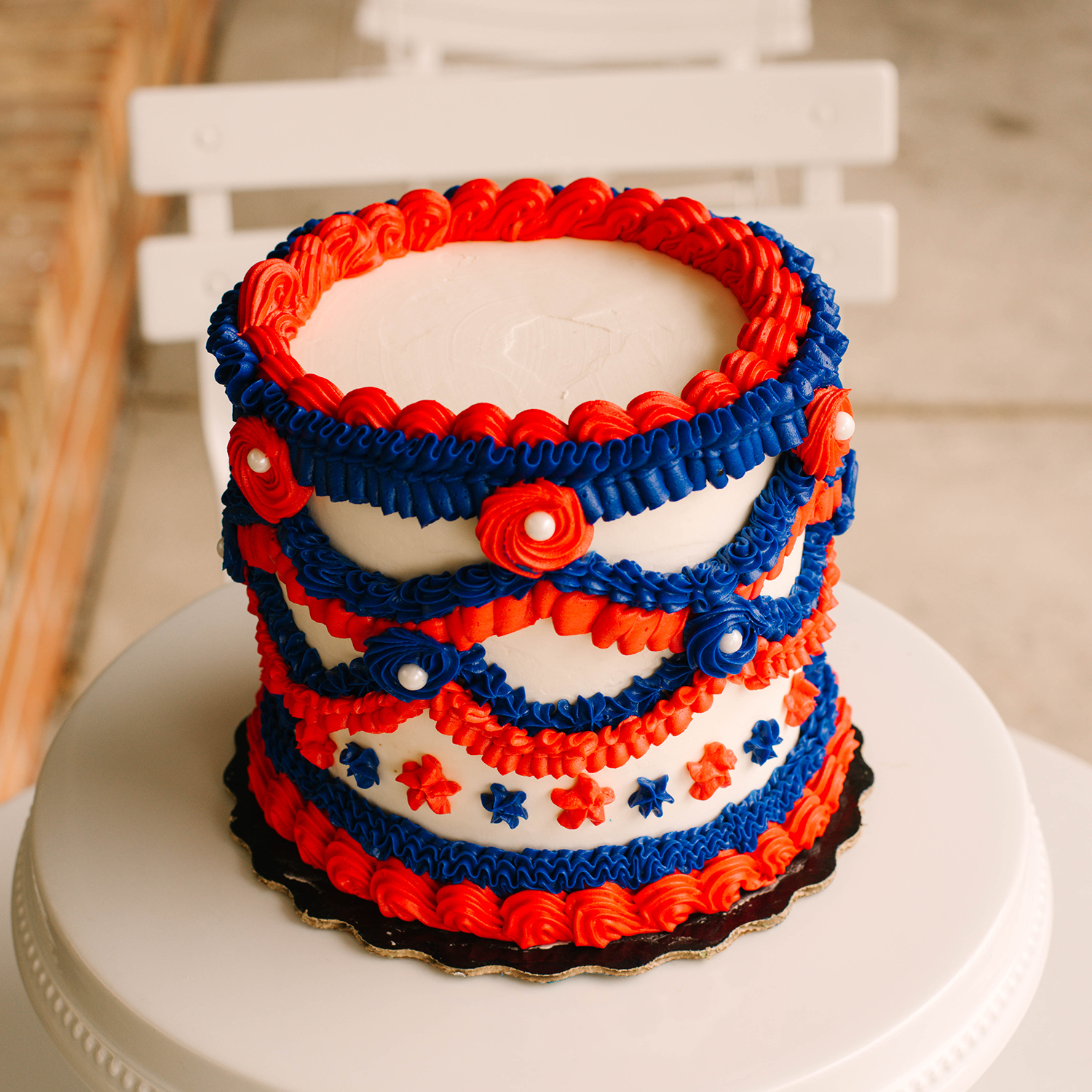 Vintage 4th of July - Red, White & Blue • Designer Cake