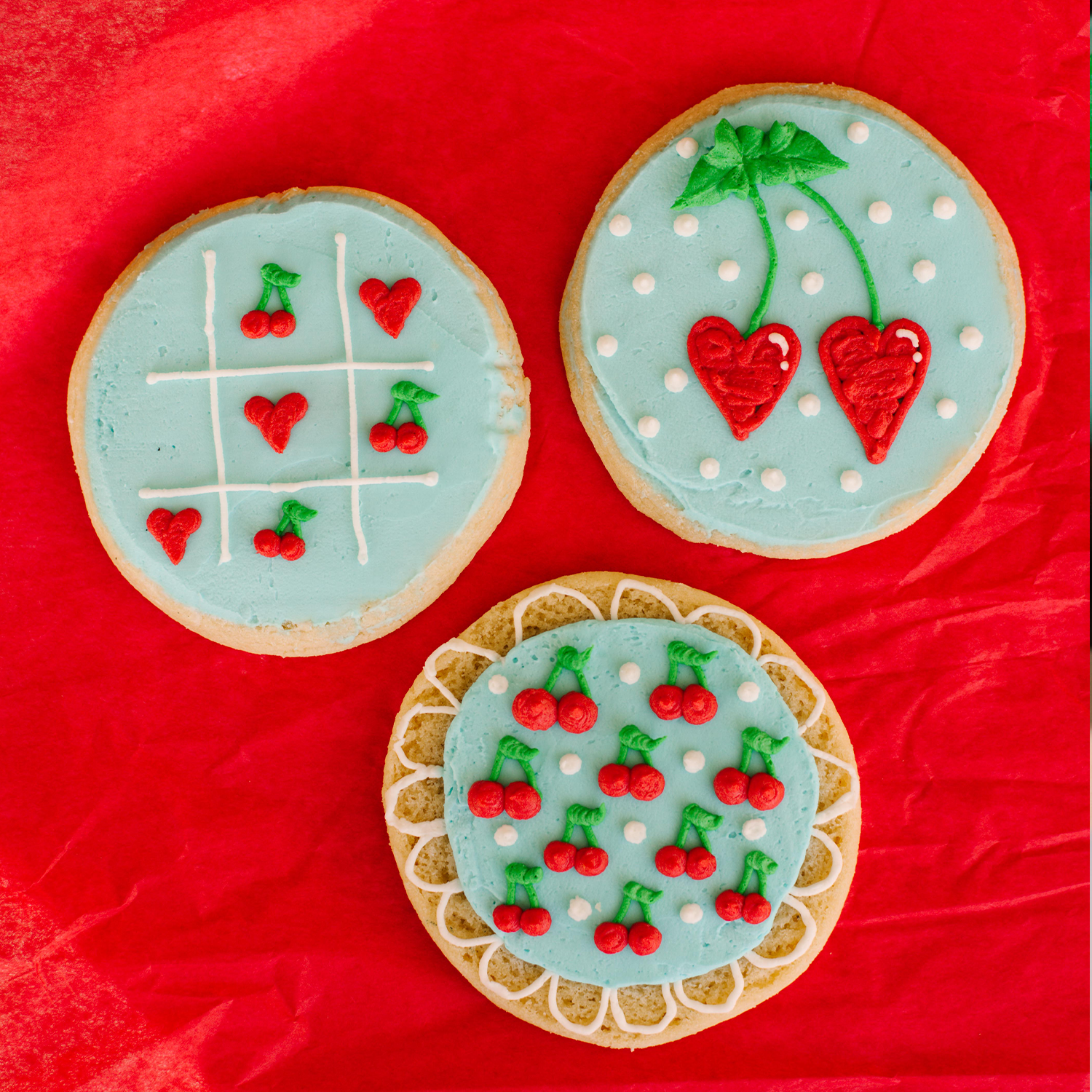 I Love You Cherry Much Decorated 4" Cookies • Sunflower House Cookies