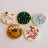 Assorted Christmas Decorated 4" Cookies (4 Pack) • Sunflower House Cookies