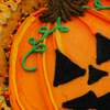 Jack-O-Lantern Cookie Cake • Sunflower House Cookies