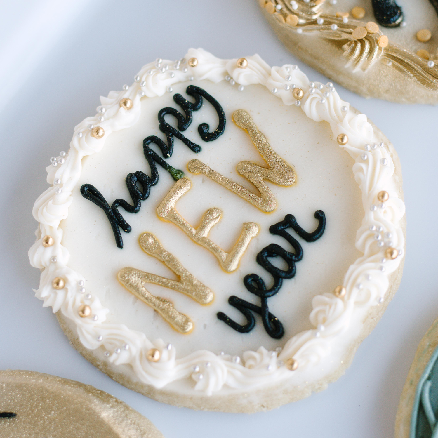 Assorted New Years Decorated 4" Cookies • Sunflower House Cookies