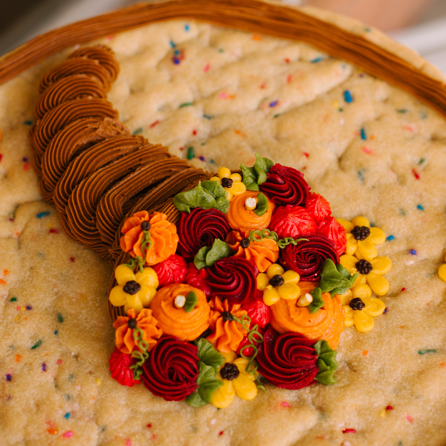 Cornucopia Cookie Cake • Sunflower House Cookies