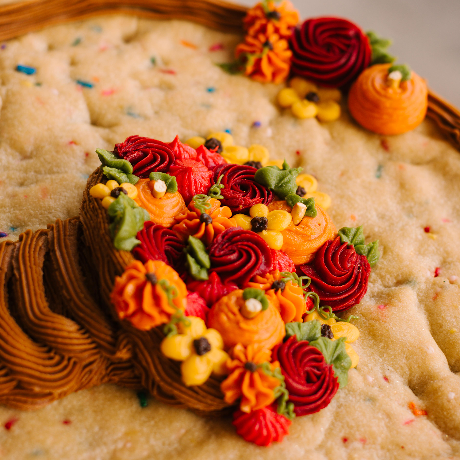 Cornucopia Cookie Cake • Sunflower House Cookies