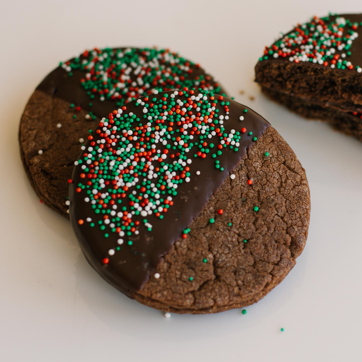 Christmas Double Chocolate Sugar Cookie • Sunflower House Cookies