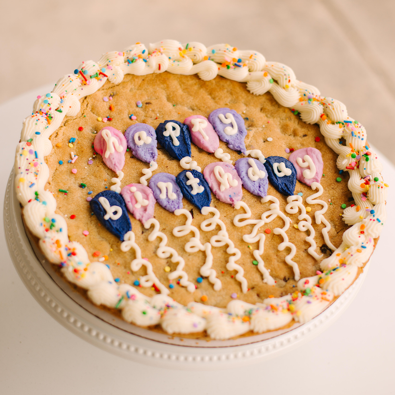 HBD Balloons Cookie Cake • Sunflower House Cookies