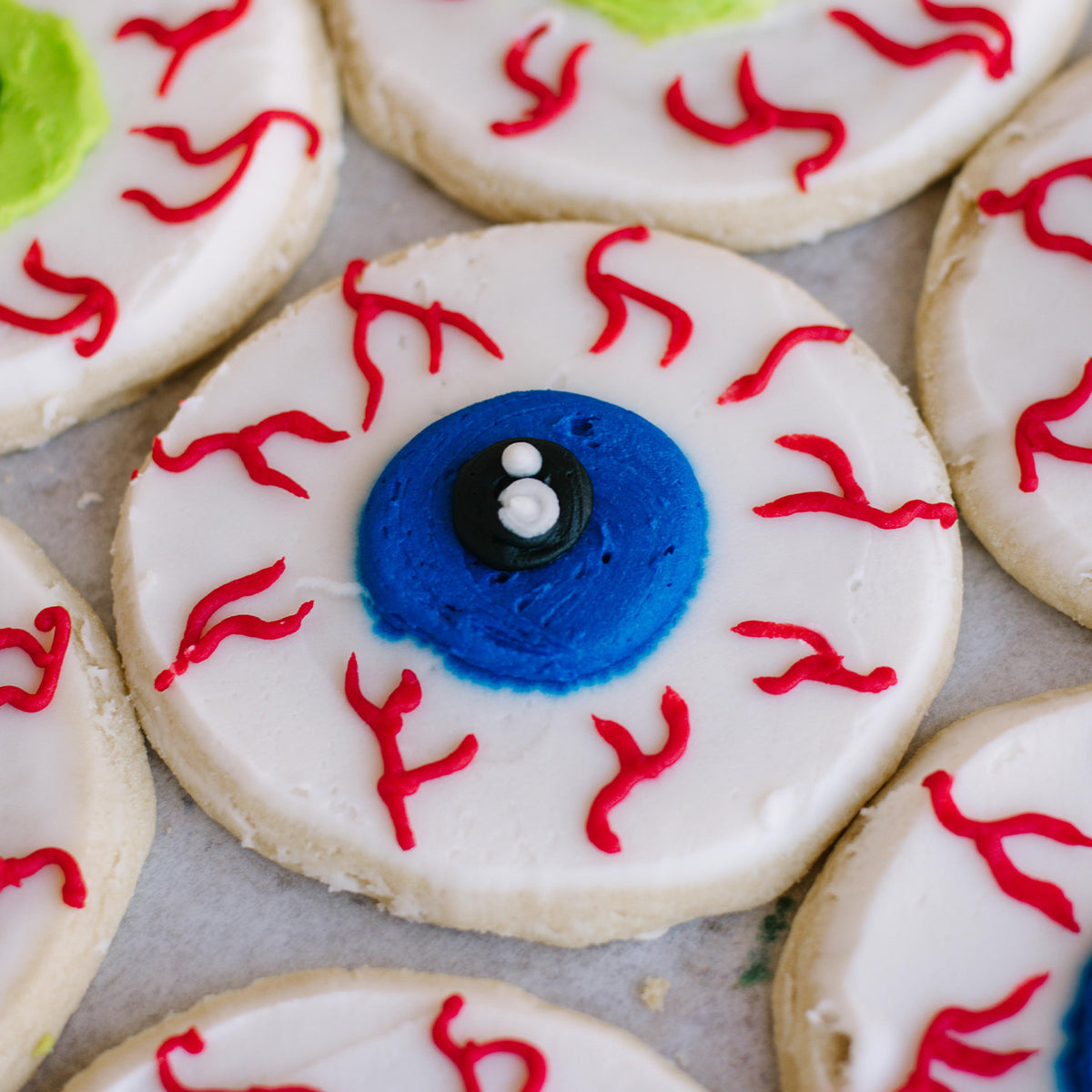 Eyeball Decorated 4" Cookies • Sunflower House Cookies