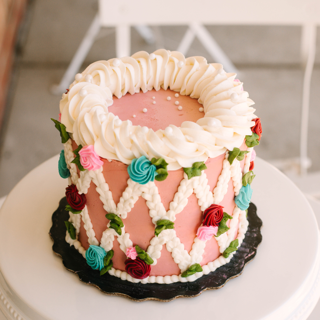 Dusty Rose Trellis • Designer Cake