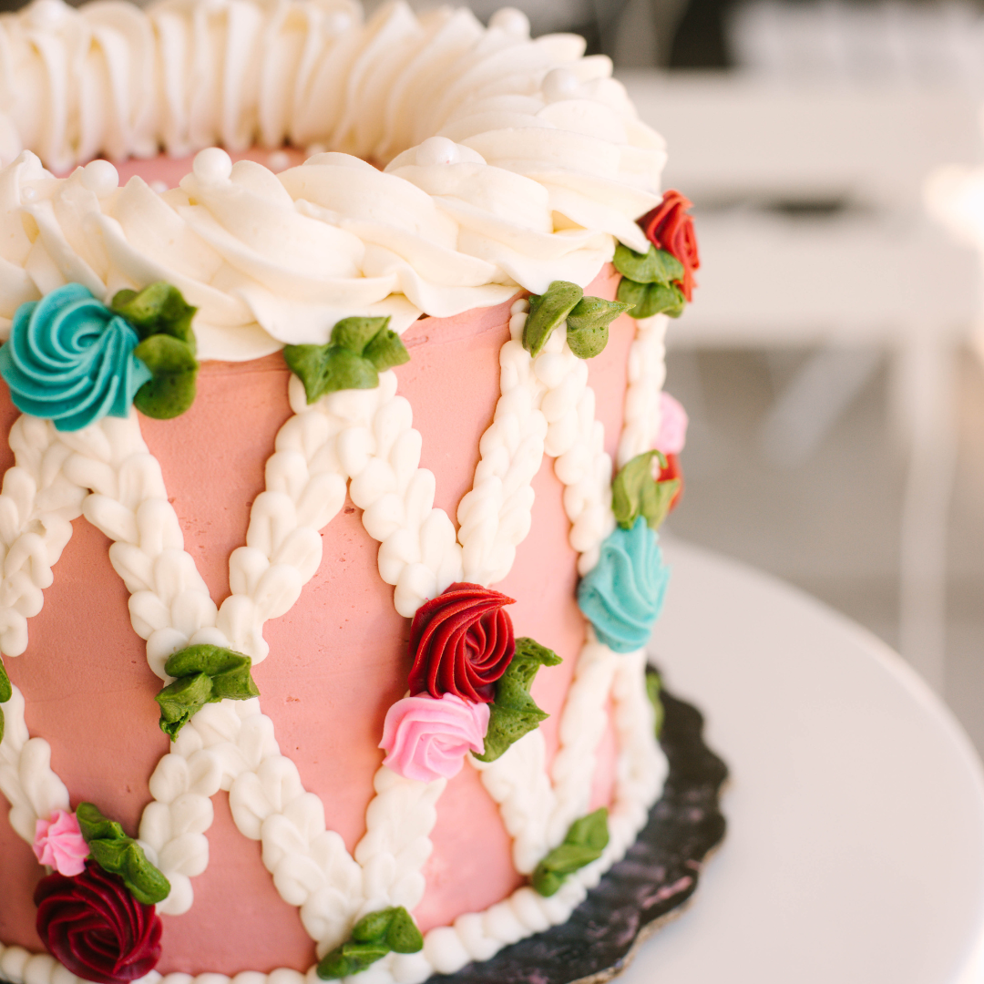 Dusty Rose Trellis • Designer Cake