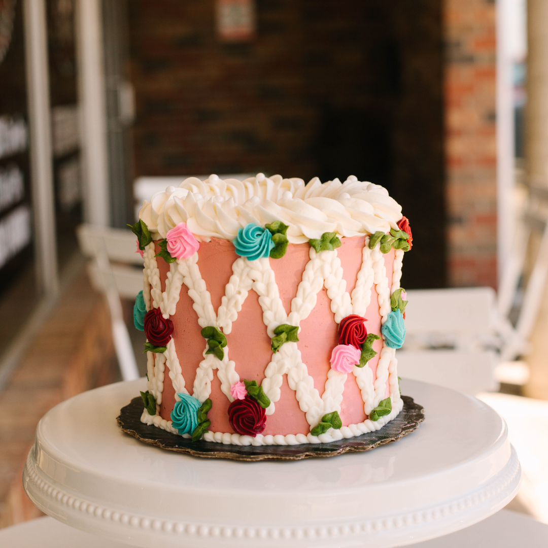 Dusty Rose Trellis • Designer Cake