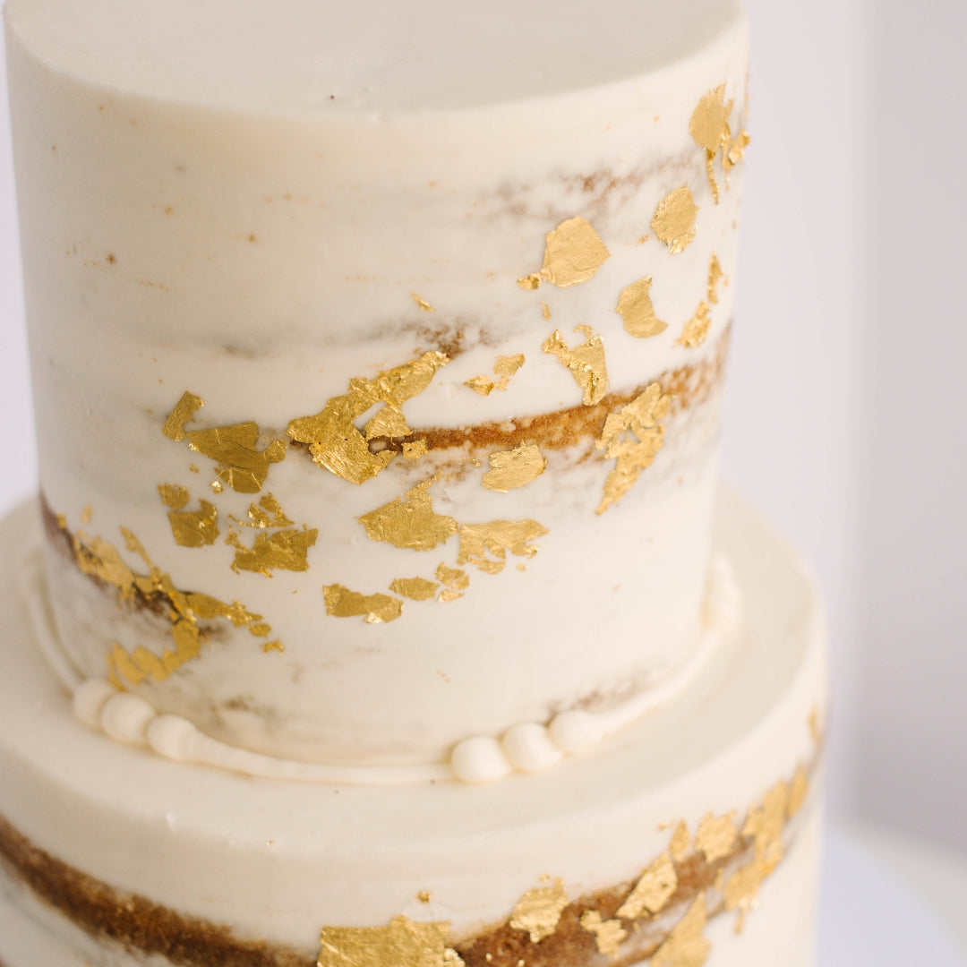Gold Leaf • Two Tiered Designer Cake