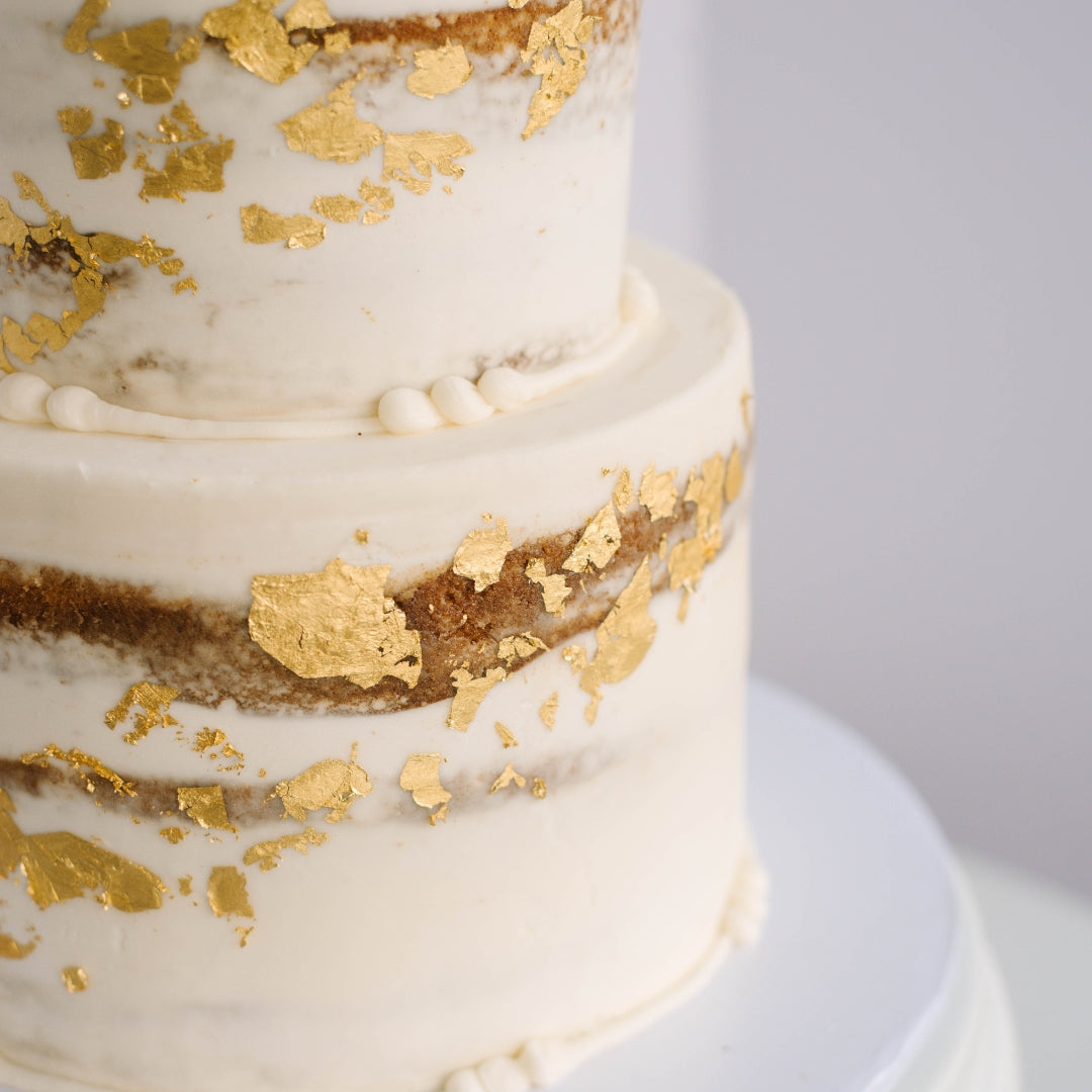Gold Leaf • Two Tiered Designer Cake