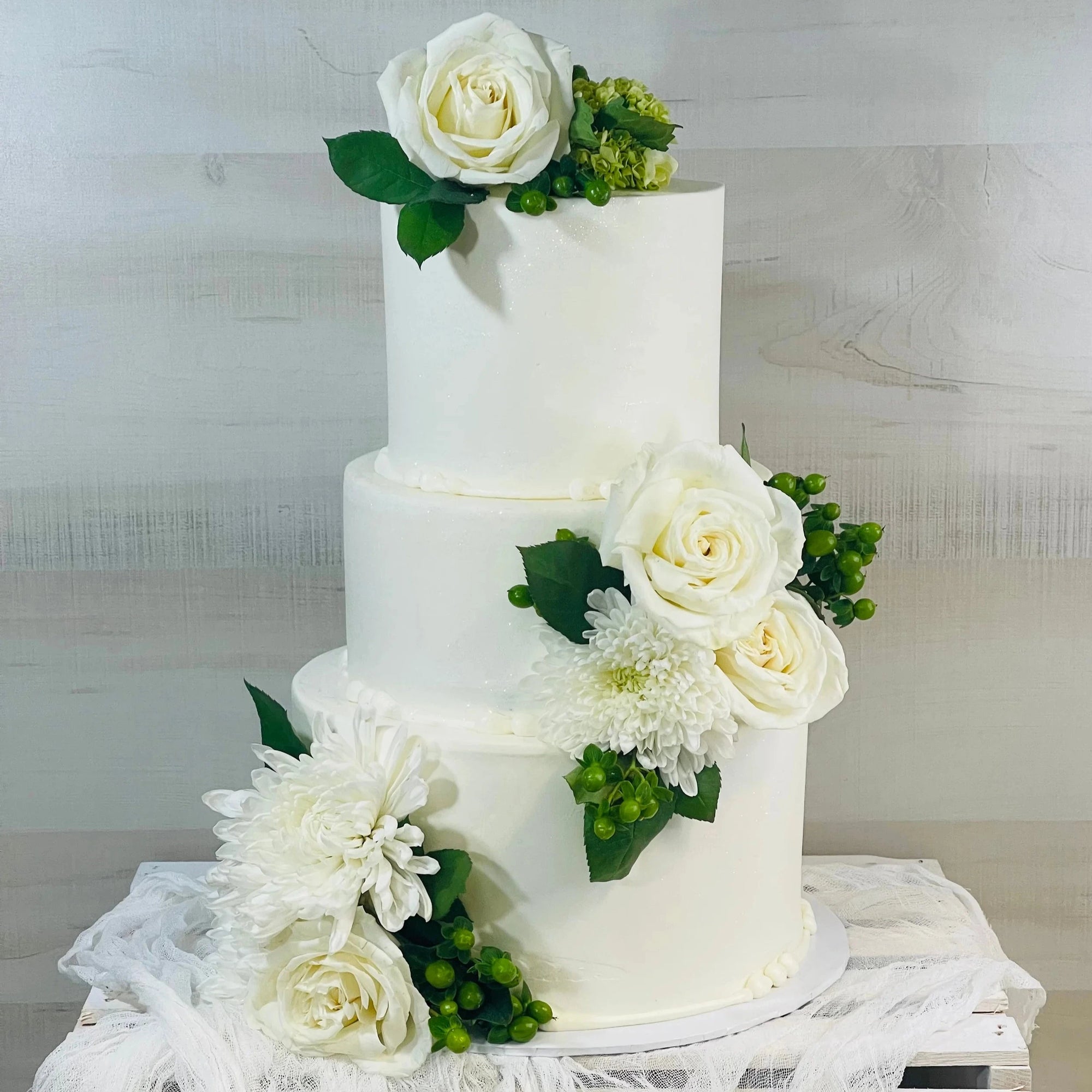 Wedding Smooth Iced • Three Tiered Designer Cake